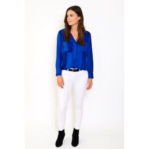Cloth & Stone Blue Ombre Art Striped Button Down Long Sleeve Ecovera Large NWT